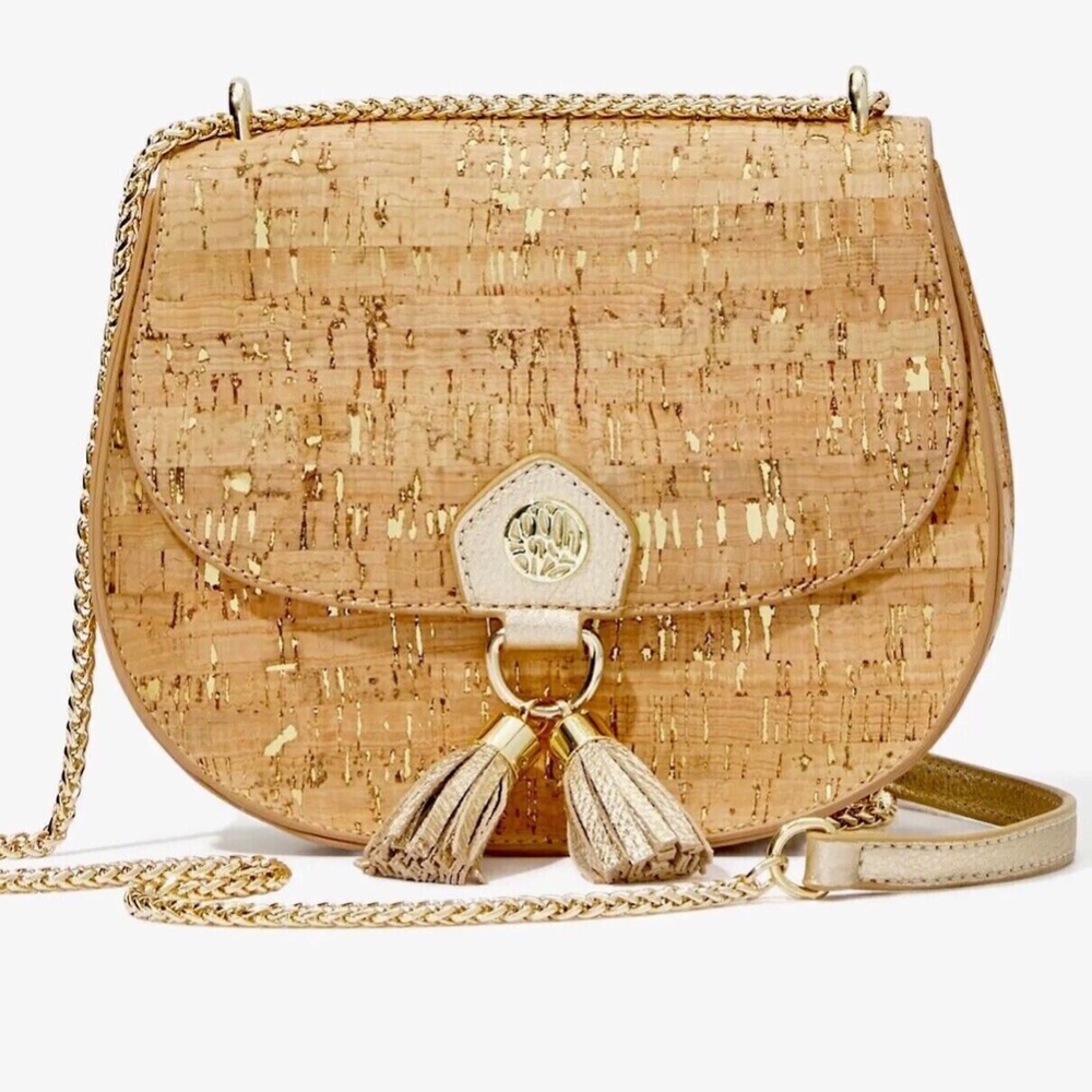 Lilly Pulitzer NWT Sirena Cork Crossbody Bag Natural $148